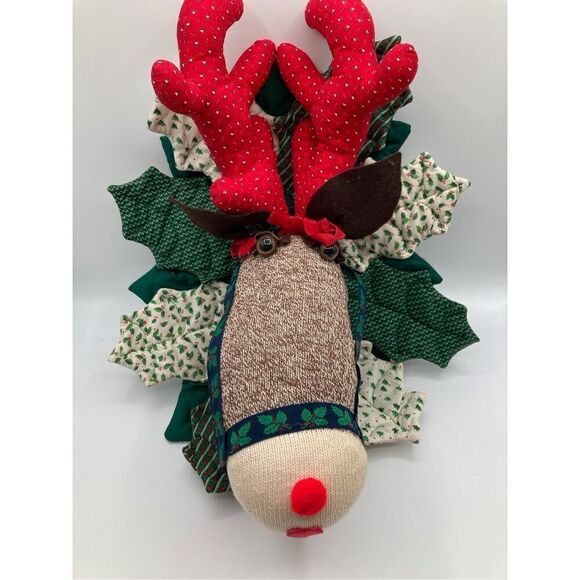 Handmade Christmas Decoration Sock Reindeer Moose Cute Unique Holiday Decor - Picture 3 of 16